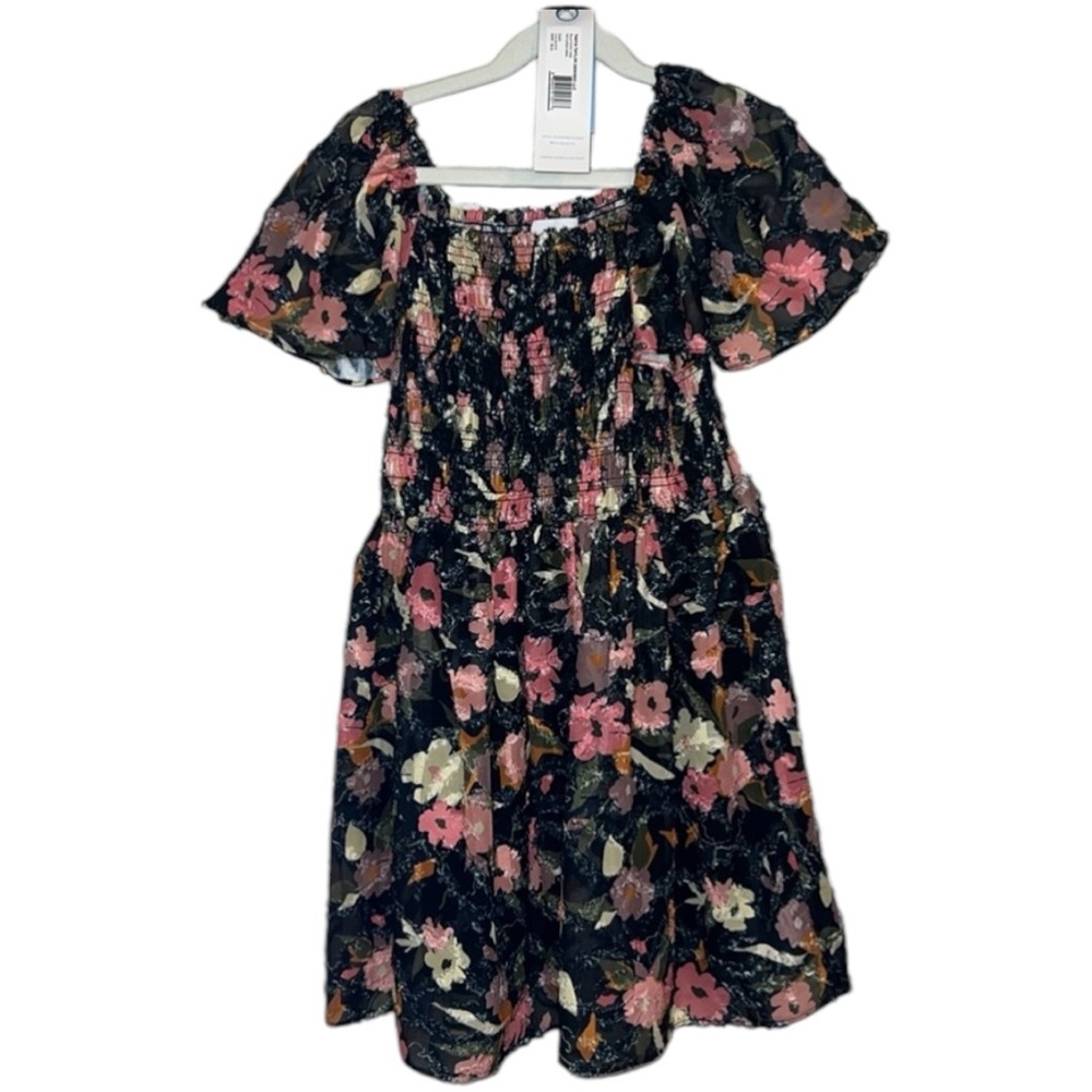 Tanya Taylor Glenda Floral Mini Dress Size M (8-9) in Black and Pink - Picture 6 of 12